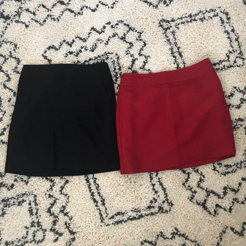 Black Loft Skirt and Red Banana Republic Skirt.